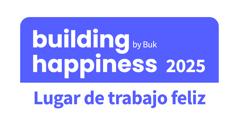 Sello Building Happiness by Buk 2025 — Lugar de trabajo feliz